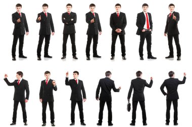 Genç ve akıllı bir işadamı kolaj