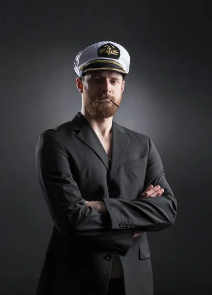 Portrait of handsome skipper — Stock Photo, Image