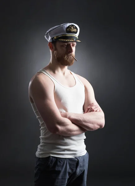 Retrato de capitão bonito — Fotografia de Stock