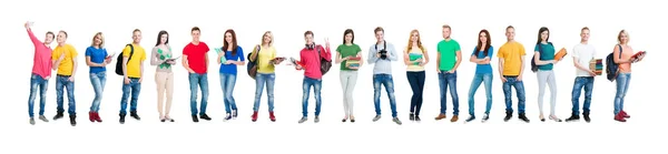 Large group of teenage students — Stock Photo, Image