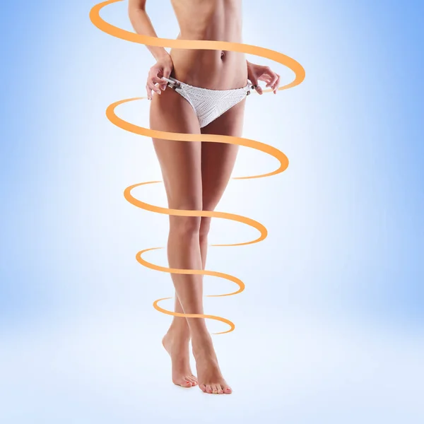 Slank en fit lichaam van jonge vrouw — Stockfoto