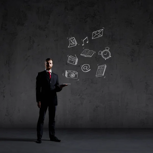 Businessman in black suit — Stock Photo, Image