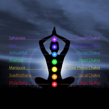 Lotus bulunduğu meditasyon monk silüeti