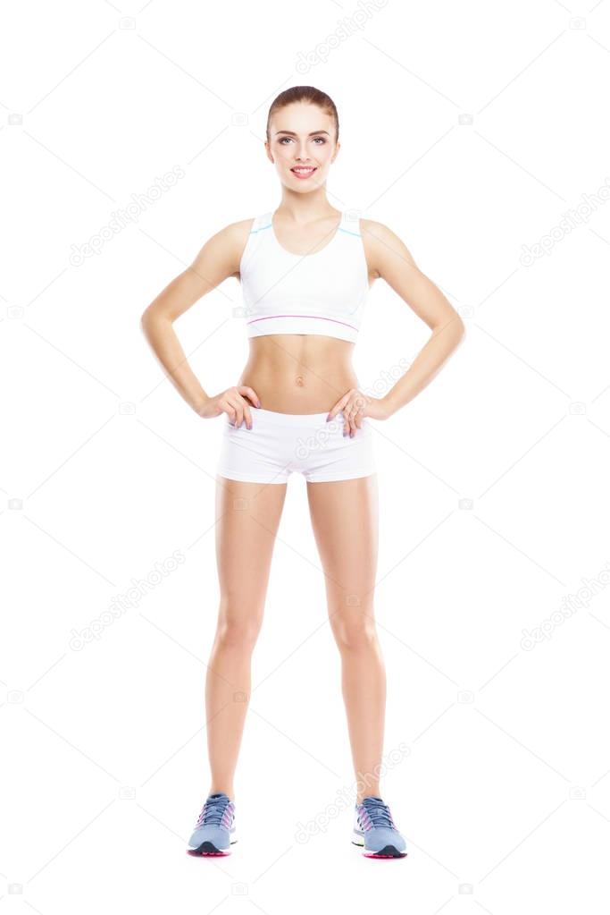 fit young woman in sporty lingerie 