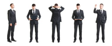 Genç ve akıllı bir işadamı kolaj