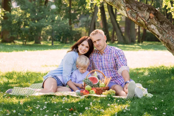 Gelukkige familie op picknick — Stockfoto
