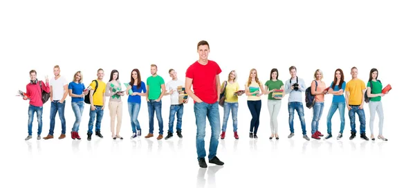 Large group of teenage students — Stock Photo, Image