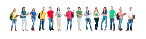 Grande grupo de estudantes adolescentes — Fotografia de Stock