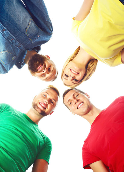 group of happy young friends