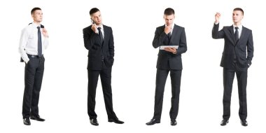 Genç ve akıllı bir işadamı kolaj