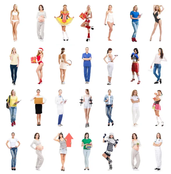 Collage de nombreuses femmes — Photo