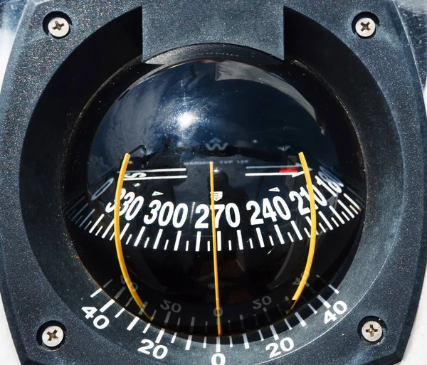 Black magnetic compass — Stock Photo, Image