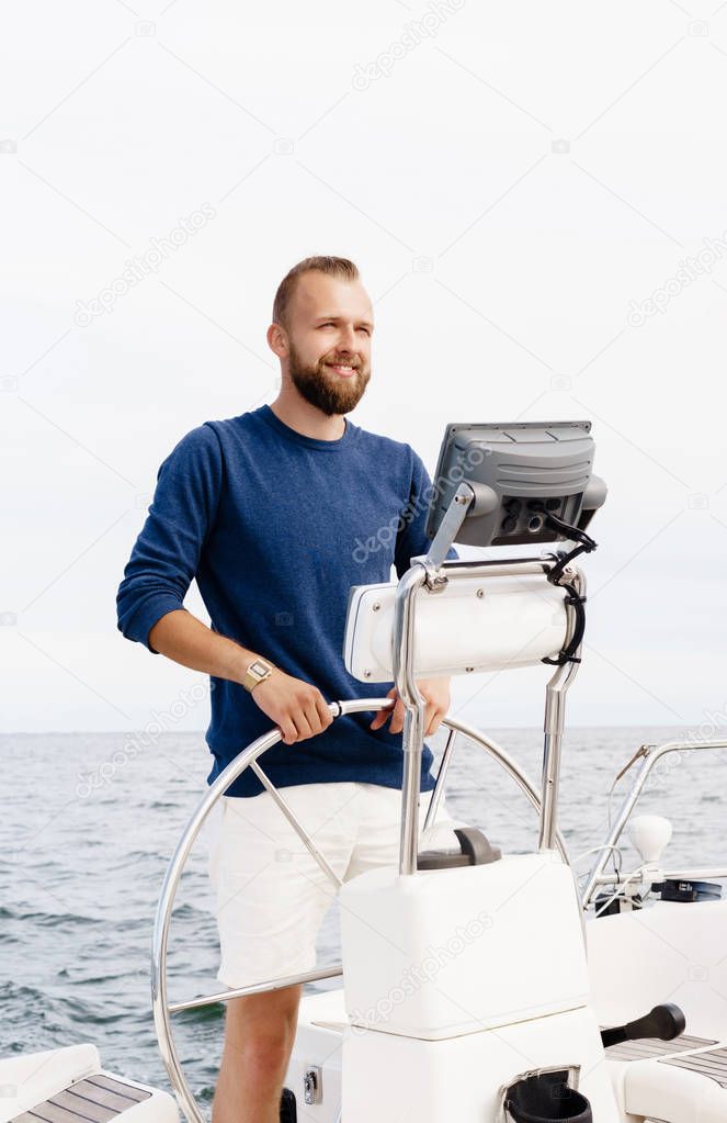 handsome guy on yacht