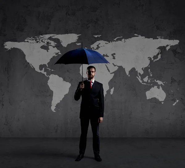 young businessman in black suit