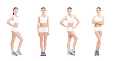 kadın beyaz sportif iç çamaşırı