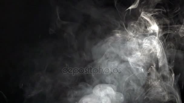 Smoke on a black background in slow motion. — Stock Video