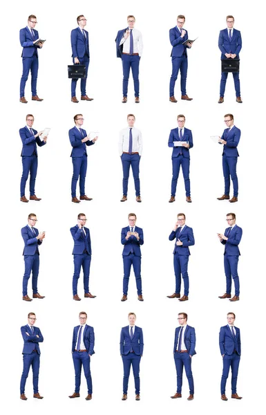 Ung och smart affärsman collage — Stockfoto