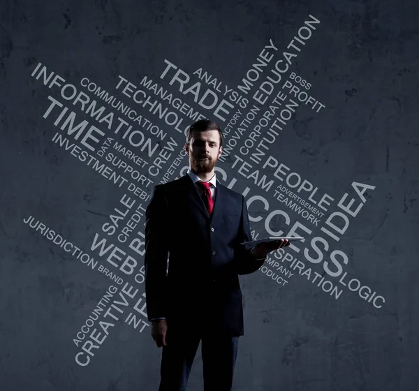 Businessman in black suit — Stock Photo, Image