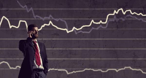 young businessman in black suit