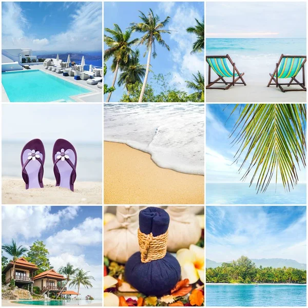 Summer vacation and traveling collage — Stock Photo, Image