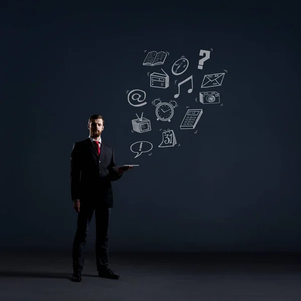 Businessman in black suit — Stock Photo, Image