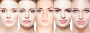 Beş kadın portre kolaj