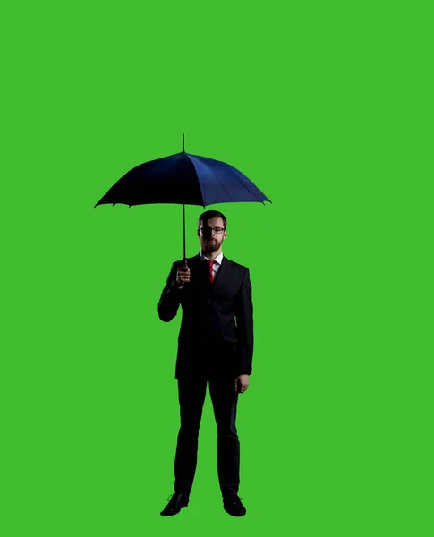 Young businessman in black suit — Stock Photo, Image