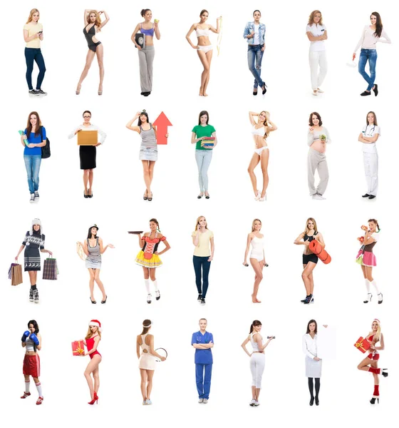 Viele Frauen collage — Stockfoto