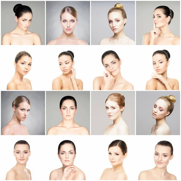 Collage of female portraits — Stock Photo, Image