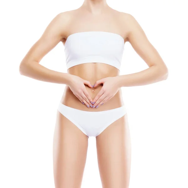 Woman in white lingerie — Stock Photo, Image