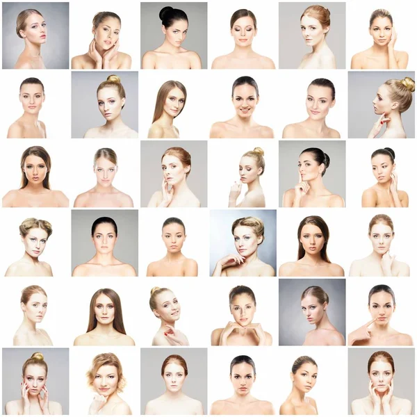 Collage de retratos femeninos —  Fotos de Stock