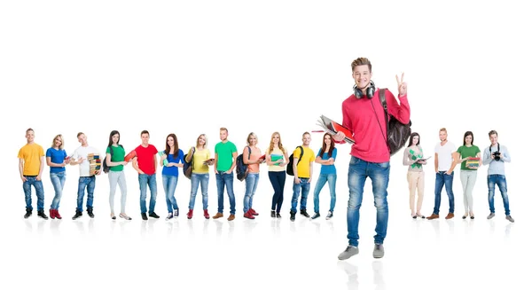 Large group of teenage students — Stock Photo, Image