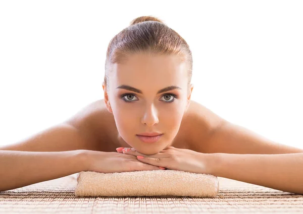 Giovane e naturale donna su massaggio spa Fotografia Stock