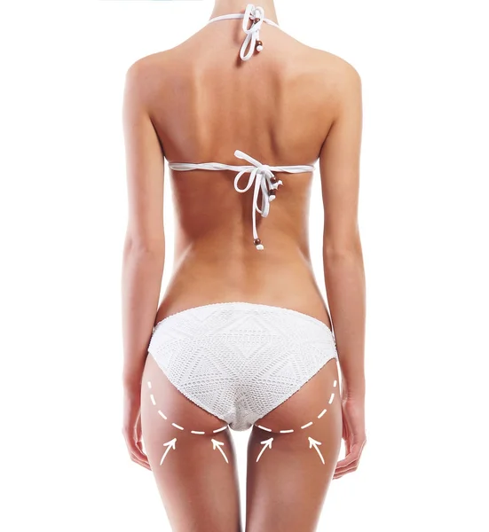 Vrouw in witte lingerie — Stockfoto