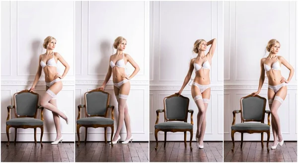 Mulher em lingerie nupcial — Fotografia de Stock