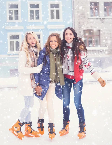 Young and pretty women skating