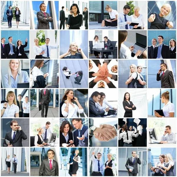 Business Collage mit jungen Leuten — Stockfoto