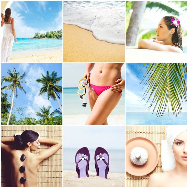 Sommarsemester och resor collage — Stockfoto