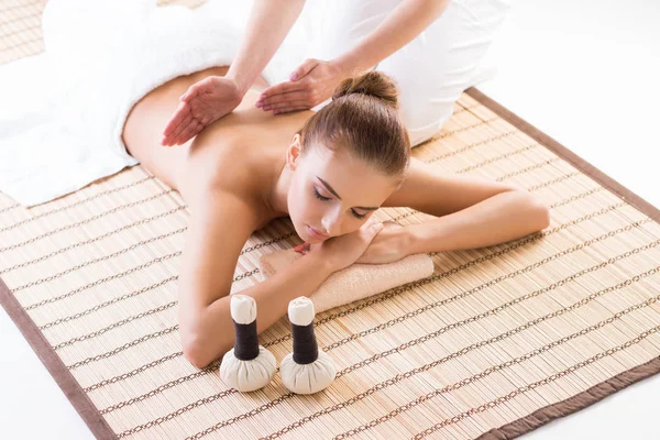 Beautiful woman having massage — Stock Photo, Image