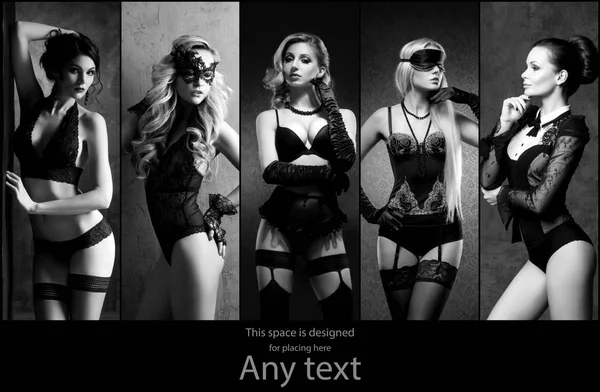 Mulheres na moda lingerie erótica — Fotografia de Stock