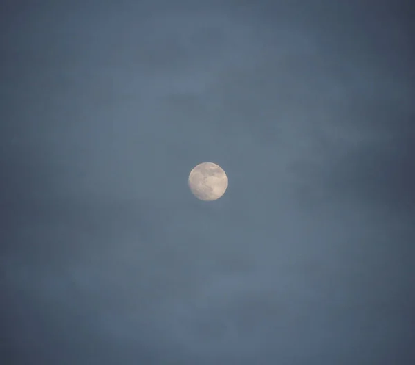 Luna Llena Cielo Azul Por Noche —  Fotos de Stock