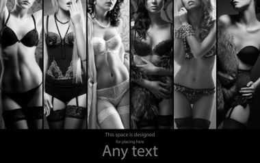 Genç ve güzel kadın fotoğrafları erotik iç çamaşırı ayarlayın. Güzellik, moda ve moda kavramı