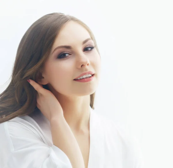 Retrato Beleza Mulher Jovem Atraente Maquiagem Conceito Cosméticos — Fotografia de Stock