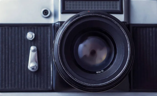 Retro Slr Camera Close Vintage Fotocamera — Stockfoto