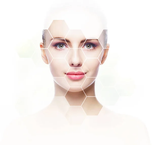 Retrato Facial Menina Jovem Saudável Cirurgia Plástica Cuidados Com Pele — Fotografia de Stock