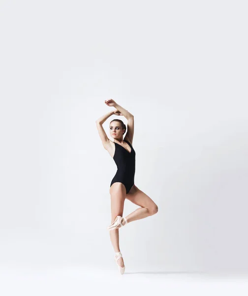 Ballerina Scarpe Punta Body Sta Ballando Studio Giovane Graziosa Ballerina — Foto Stock