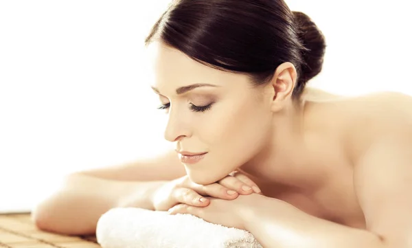 Ritratto Donna Spa Procedura Guarigione Del Massaggio Assistenza Sanitaria Sollevamento — Foto Stock