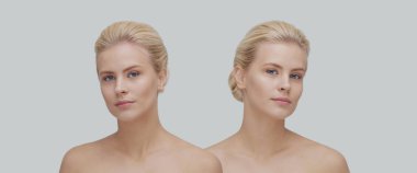 Genç, çekici ve sağlıklı bir kadının güzel portresi. Doğal kadın yüzü..