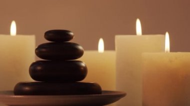 Spa arkaplan kompozisyonu. Masaj, oryantal terapi, refah ve meditasyon kavramı.