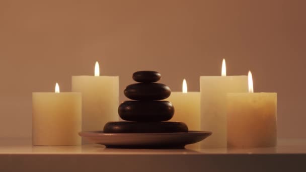 Kompozice Lázeňského Prostředí Koncept Masáže Orientální Terapie Pohody Meditace — Stock video